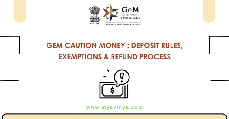GeM Caution Money - My Avinya
