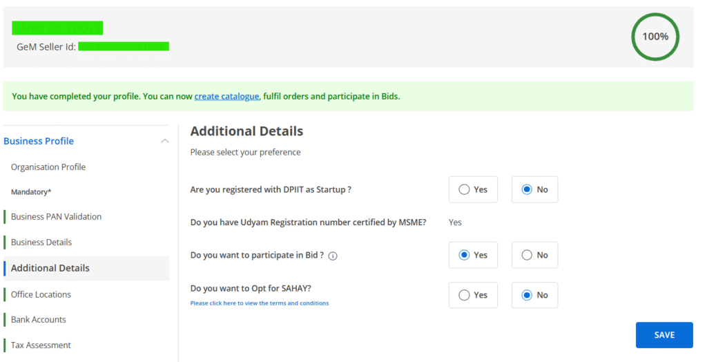 Update Seller Profile on GeM Portal 2025 – Additional Details